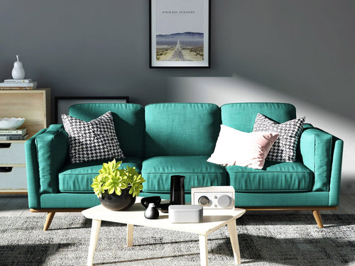 3 Seater Contemporary Sofa - Teal