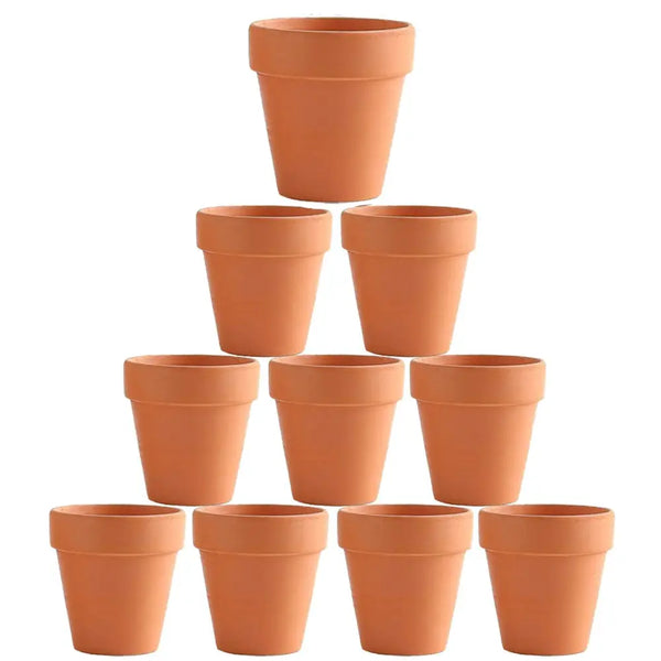 Pyramid of clay terra cotta flower pots for 10 pack product