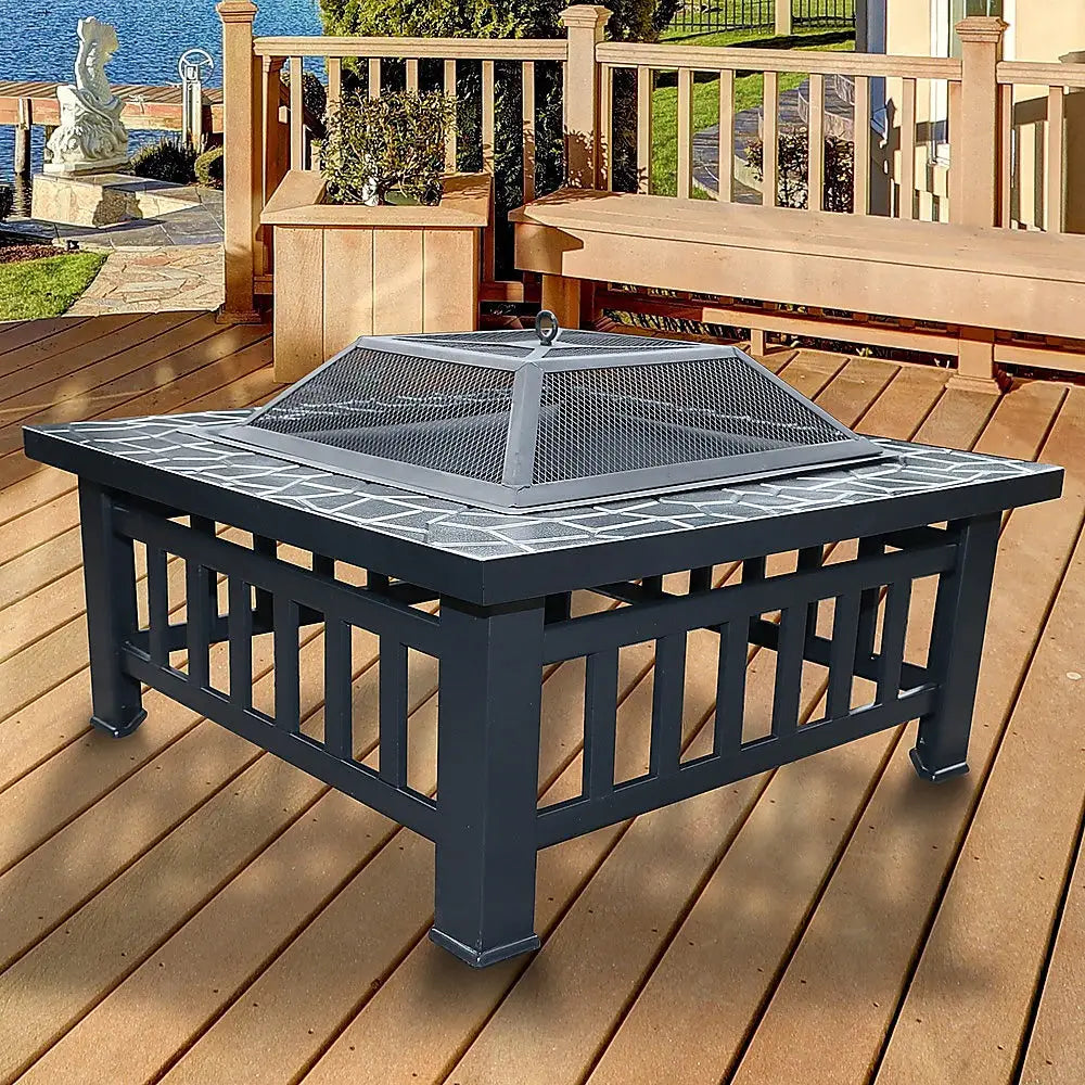 18’’ square metal fire pit outdoor heater 2