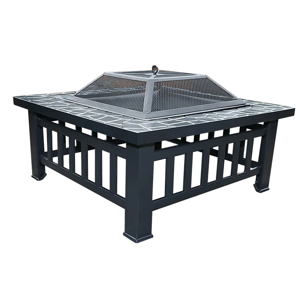 18’’ square metal fire pit outdoor heater 1