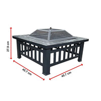 18’’ square metal fire pit outdoor heater 10