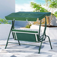 3 seater steel swing bench seat with canopy - 4 colours 6