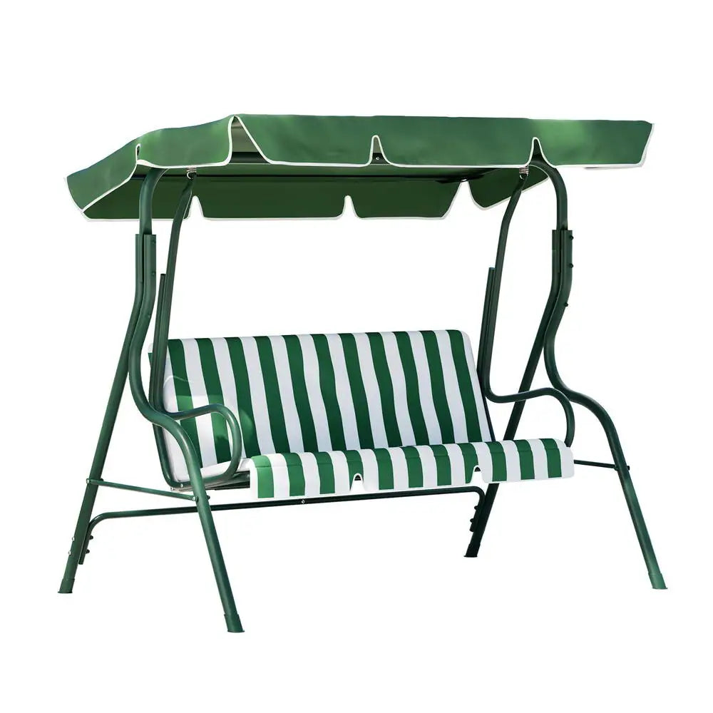 3 seater steel swing bench seat with canopy - 4 colours