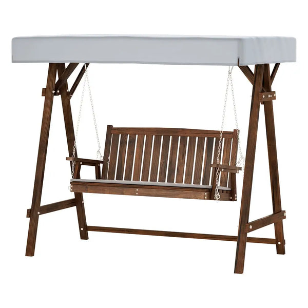 3 seater canopy swing bench - charcoal