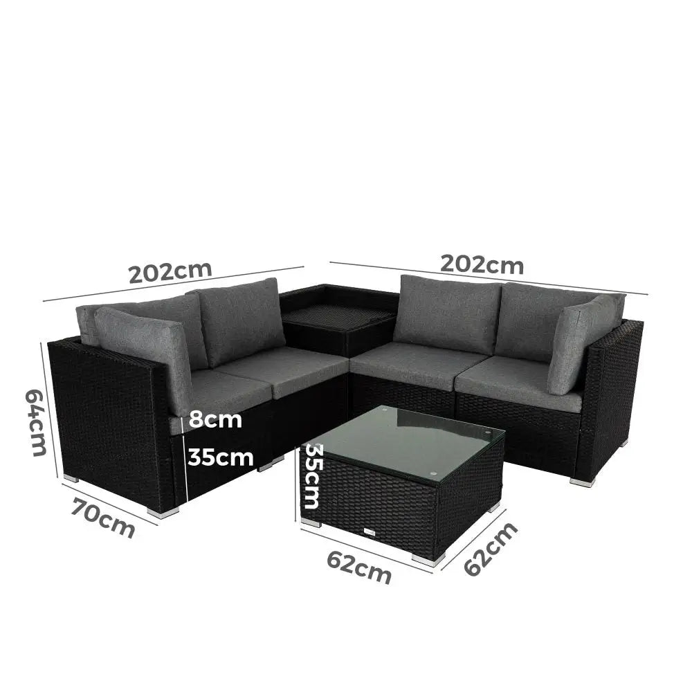6pcs outdoor modular lounge sofa coogee - outdoor living furniture set dimensions 720mm x 720mm