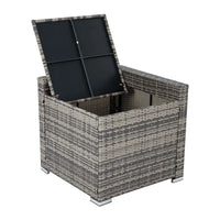 Outdoor wicker storage box in living furniture set, 6pcs modular lounge sofa coogee