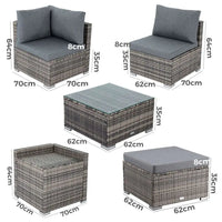 9pc modular outdoor wicker lounge set with ottoman and 4 piece outdoor wicker set