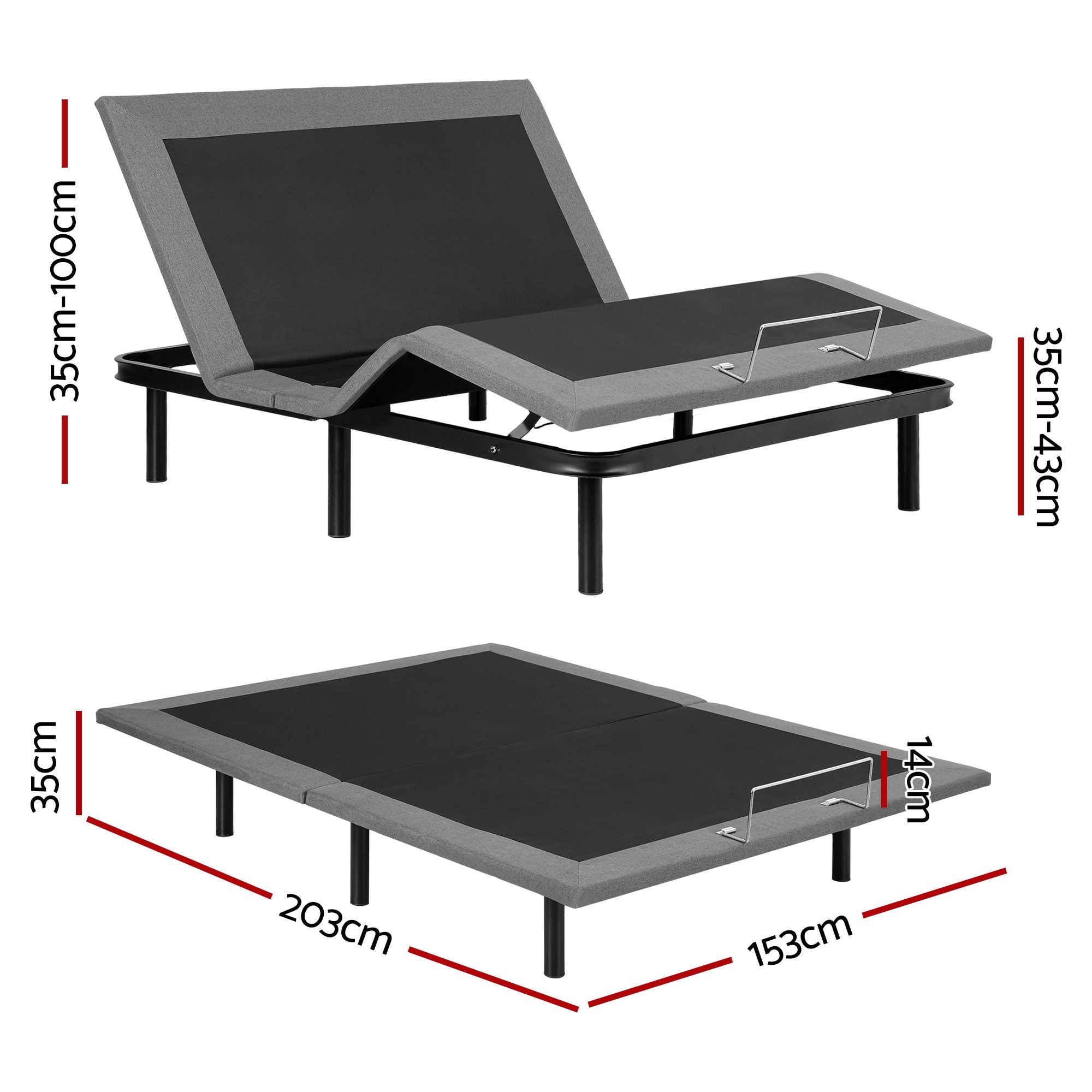 Adjustable Electric Bed Base with Wireless Remote & Zero Gravity - 2 Sizes