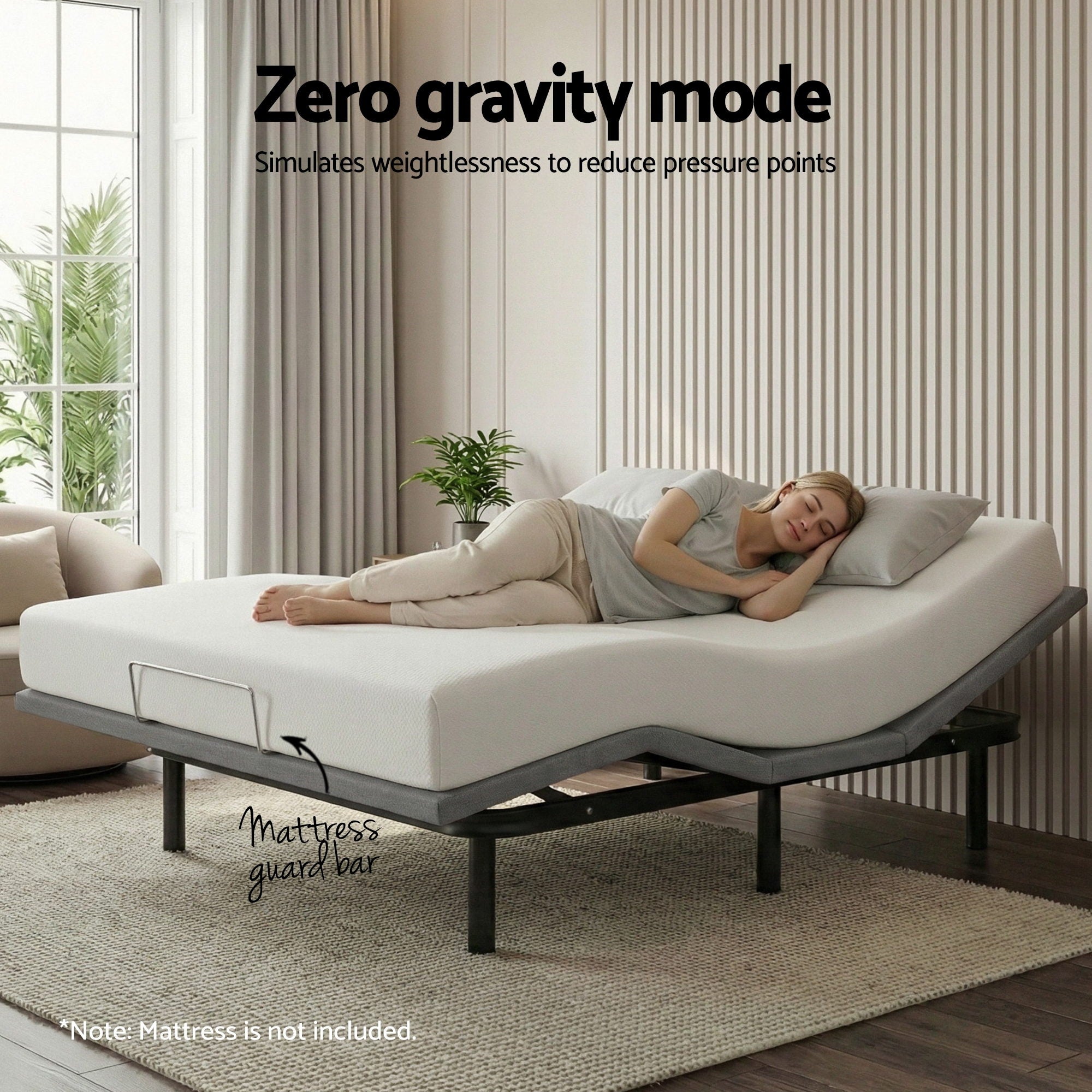 Adjustable Electric Bed Base with Wireless Remote & Zero Gravity - 2 Sizes