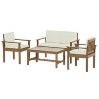 Acacia 4-Piece Outdoor Sofa Set Wooden
