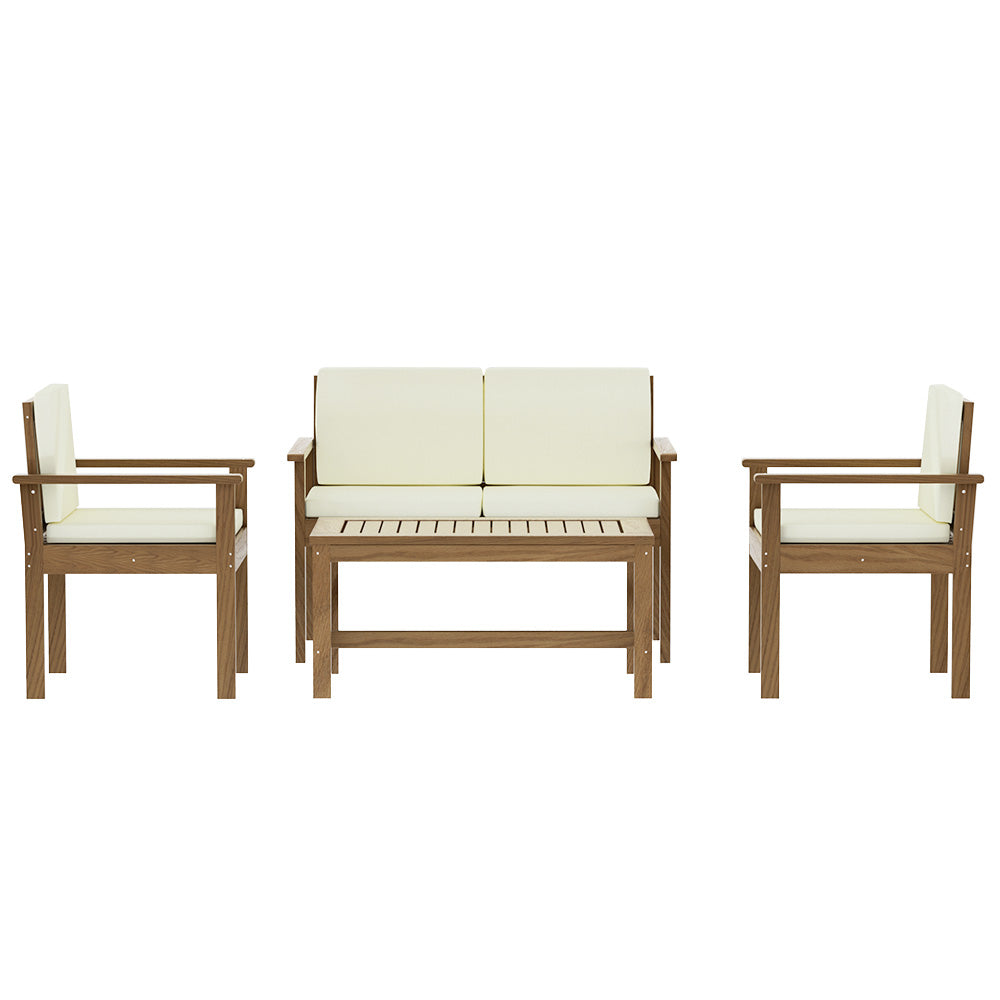 Acacia 4-Piece Outdoor Sofa Set Wooden