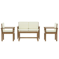 Acacia 4-Piece Outdoor Sofa Set Wooden