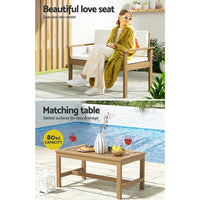 Acacia 4-Piece Outdoor Sofa Set Wooden
