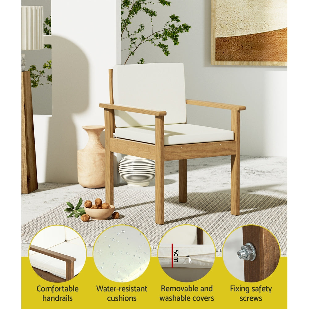 Acacia 4-Piece Outdoor Sofa Set Wooden