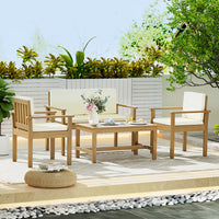 Acacia 4-Piece Outdoor Sofa Set Wooden