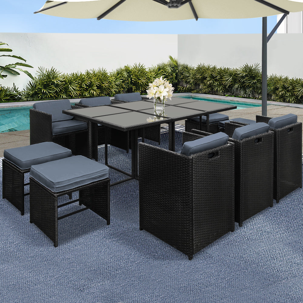 Gardeon 11pc Outdoor Dining Set Wicker