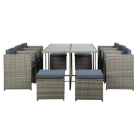 Gardeon 11pc Outdoor Dining Set Wicker