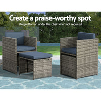 Gardeon 11pc Outdoor Dining Set Wicker