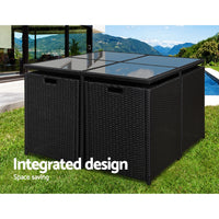 Rio gardeon 5pc outdoor dining set wicker - black 3