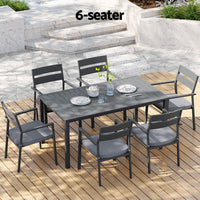 7-Piece Outdoor Aluminum Patio Dining Set with Table & Chairs – Black