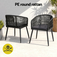 5-Piece Outdoor Patio Dining Set with Table & Chairs – Black