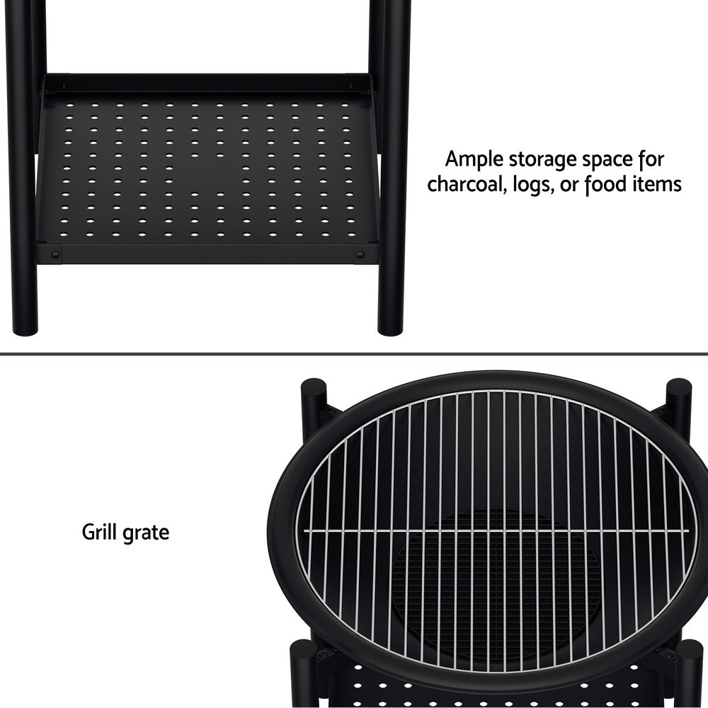 Grillz Fire Pit BBQ Grill 2-in-1 Outdoor