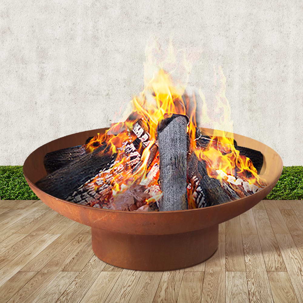 Fire Pit Bowl Cast Iron Rustic 70cm