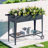 Raised Steel Planter Box 100x40x80cms - Grey