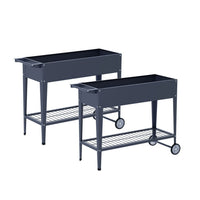 Elevated 100X40X80cm Planter Box Raised X2 - Grey Steel