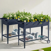 Elevated 100X40X80cm Planter Box Raised X2 - Grey Steel