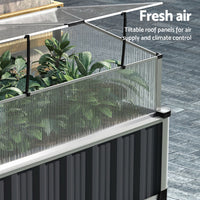 Raised  80x49x74cm Greenhouse Planter x2 - Grey