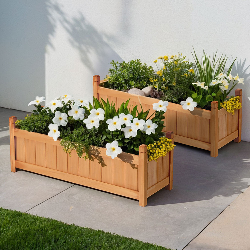 Wooden Planter Box Raised 90 x 30 x 33cms - X2