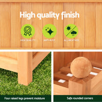 Garden Bed Wooden 64x35x115cm Planter Raised Box With Trellis - X2