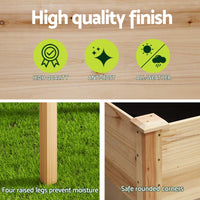 Greenfingers Garden Bed Elevated Wooden Planter Box - 120 x 60 x 80cm