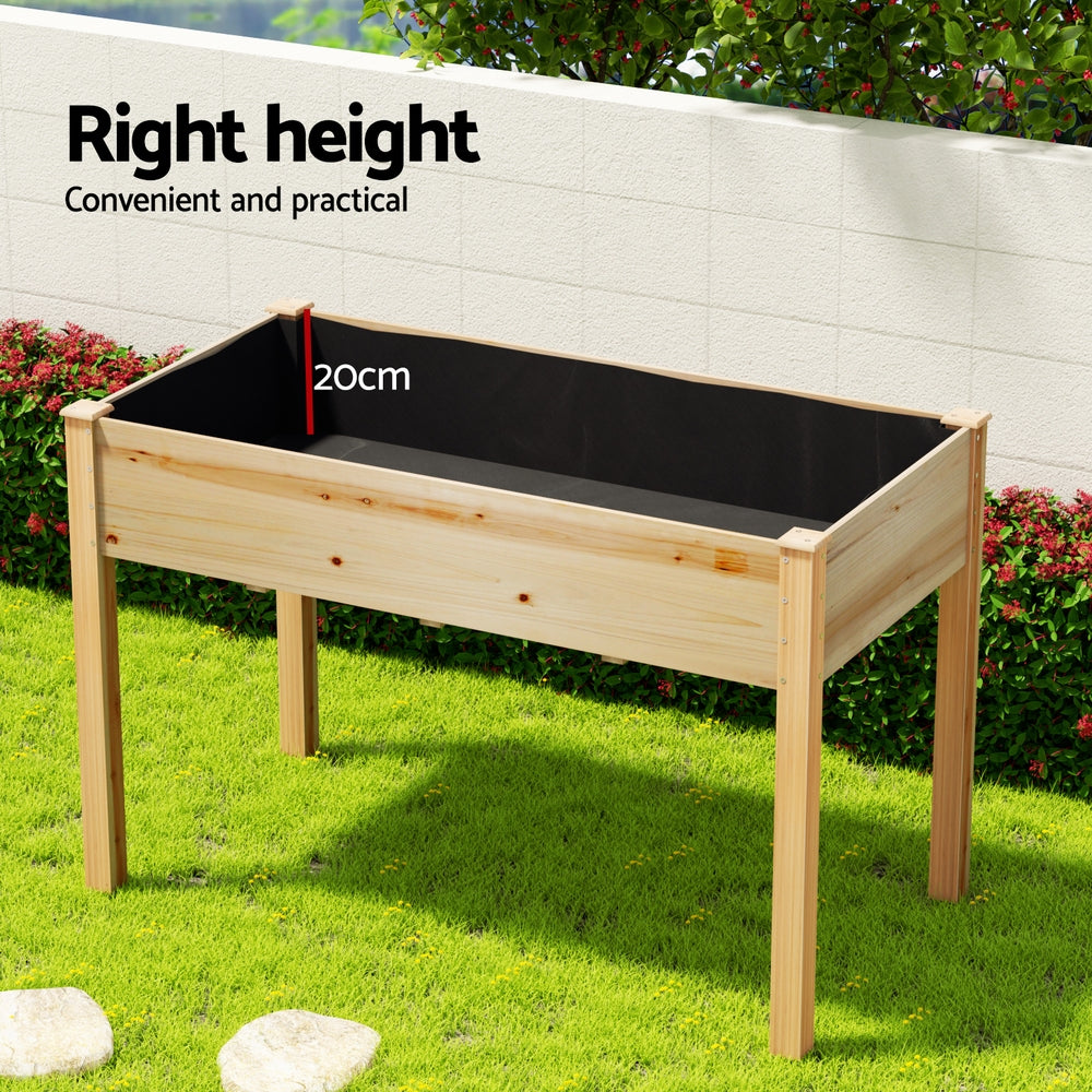 Greenfingers Garden Bed Elevated Wooden Planter Box - 120 x 60 x 80cm