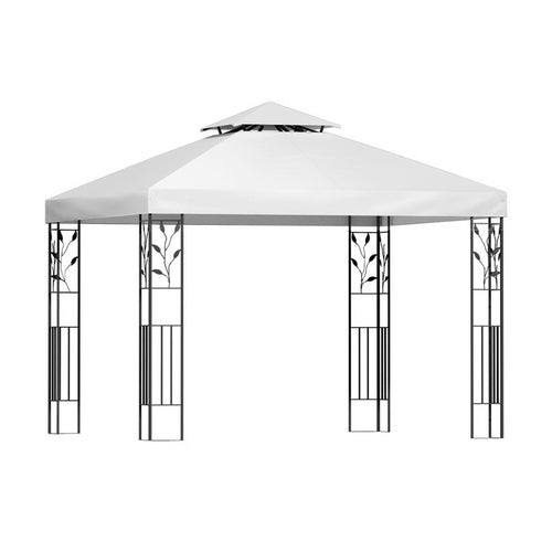 Instahut gazebo 3x3m marquee outdoor home iron art shade - white 1
