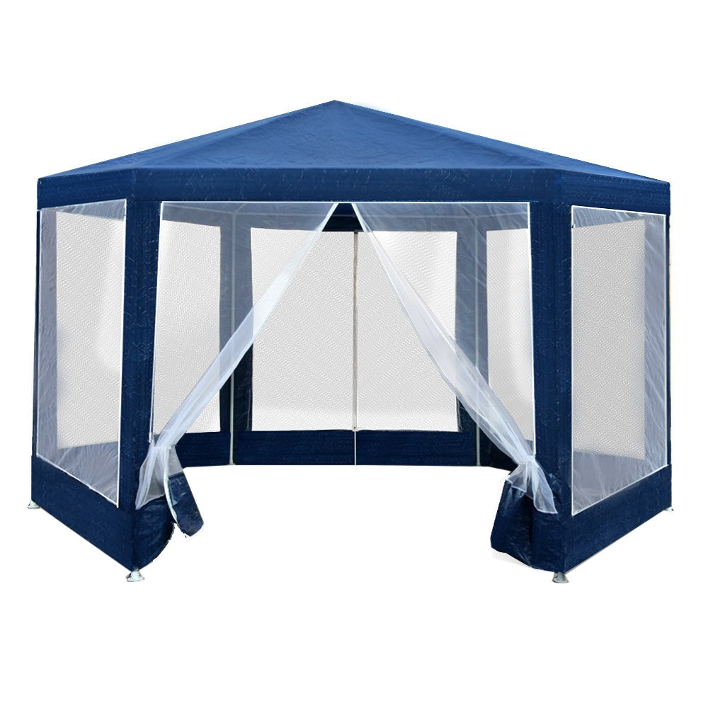 Instahut Marquee Wedding Party Outdoor Mesh Wall Canopy Shade Gazebos 2x2m - Navy