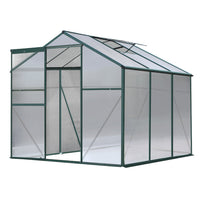 Greenfingers greenhouse aluminium polycarbonate garden shed - 190 x 184cm 1