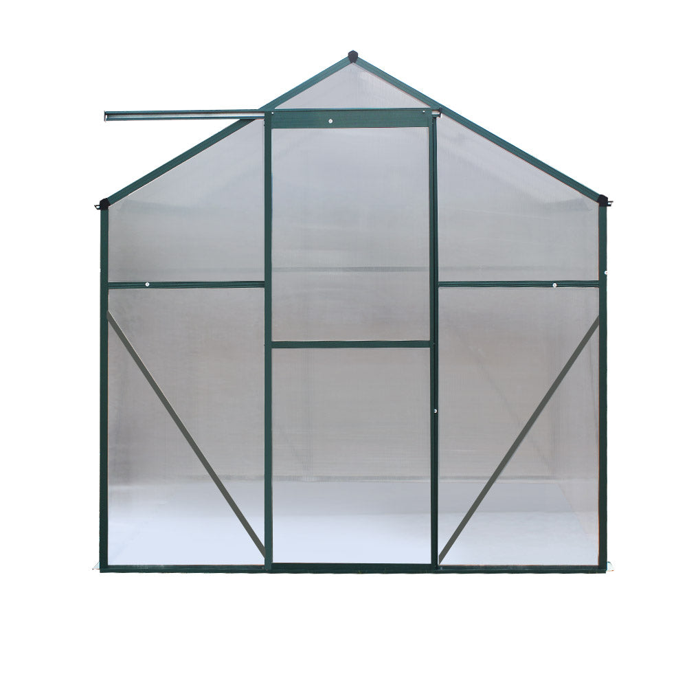 Greenfingers greenhouse aluminium polycarbonate garden shed - 190 x 184cm 3