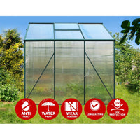 Greenfingers greenhouse aluminium polycarbonate garden shed - 190 x 184cm 4