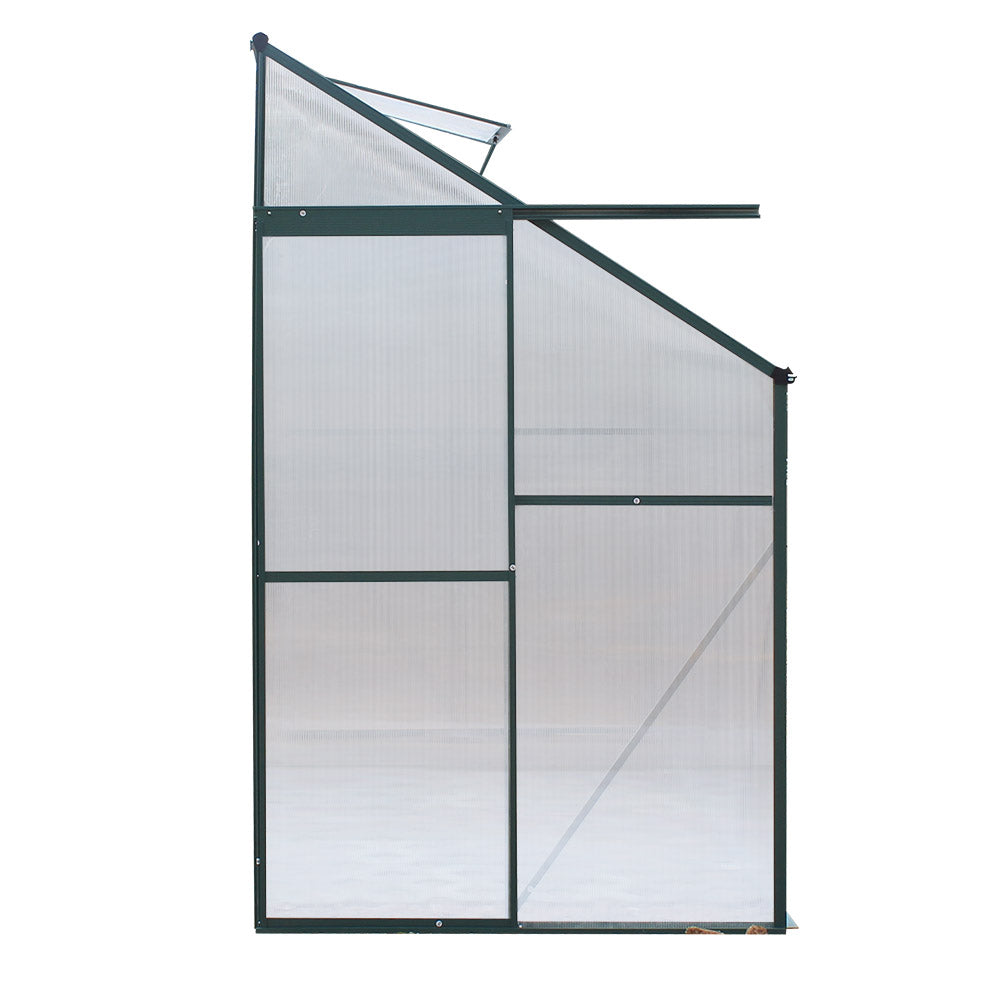 Greenfingers Greenhouse  Lean-to Aluminium Polycarbonate  - 252 x 127 x 213cm