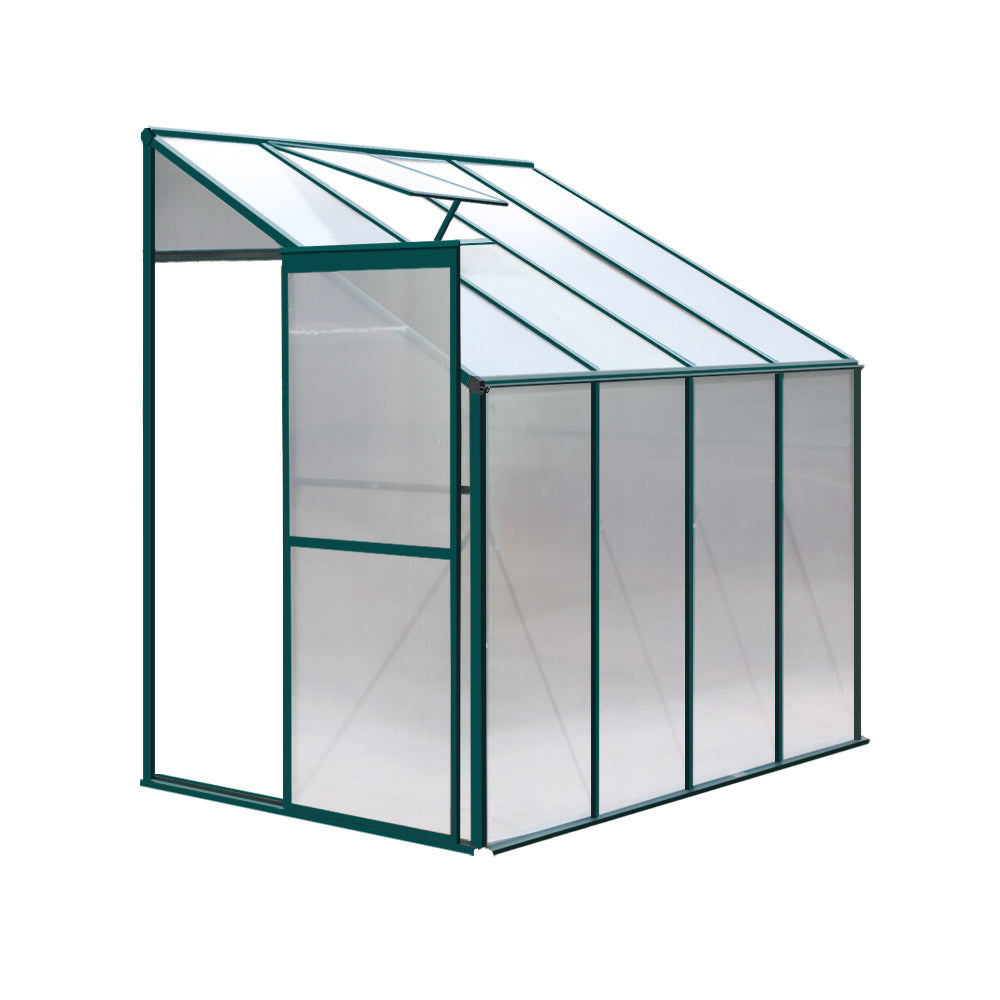 Greenfingers greenhouse lean-to aluminium polycarbonate - 252 x 127 213cm 1