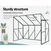 Greenfingers greenhouse lean-to aluminium polycarbonate - 252 x 127 213cm 6