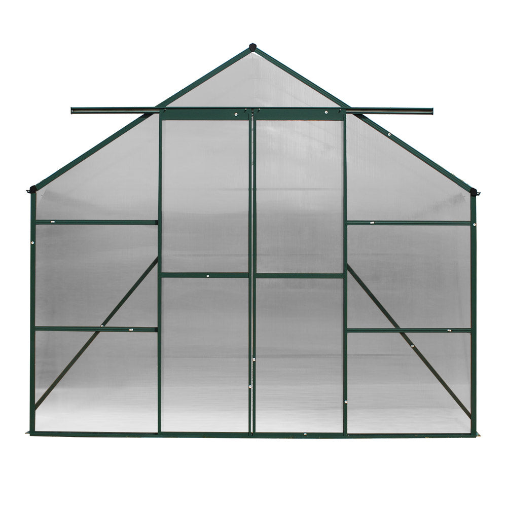 Greenfingers Greenhouse Aluminium Polycarbonate Garden Shed - 443 x 244 x 215cm