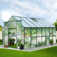 Greenfingers Greenhouse Aluminium Polycarbonate Garden Shed - 443 x 244 x 215cm
