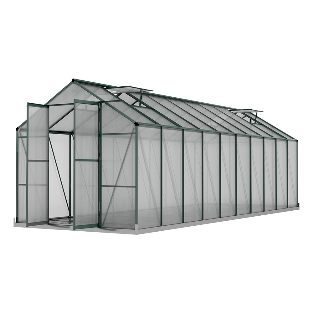 Greenfingers greenhouse aluminium polycarbonate - 6.3 x 2.44 2.1m 1