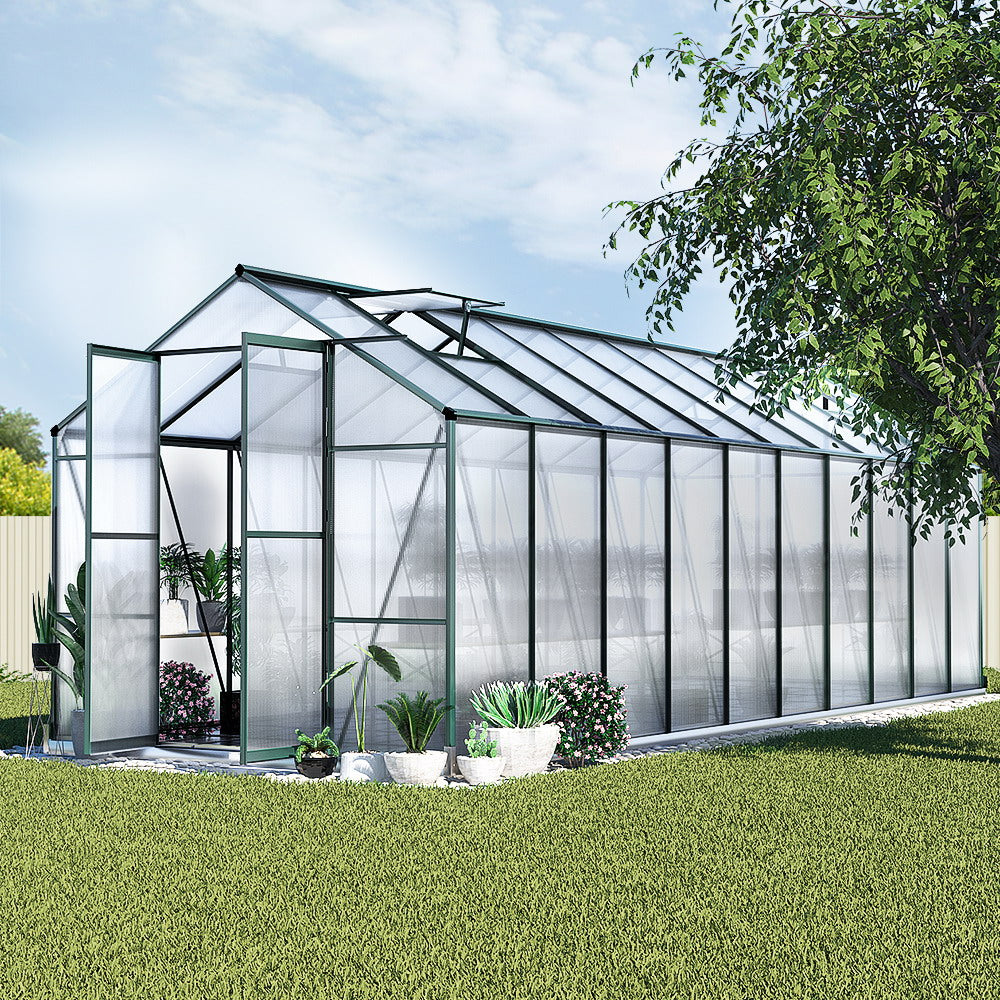 Greenfingers greenhouse aluminium polycarbonate - 6.3 x 2.44 2.1m 8