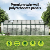 Greenfingers greenhouse aluminium polycarbonate - 6.3 x 2.44 2.1m 5