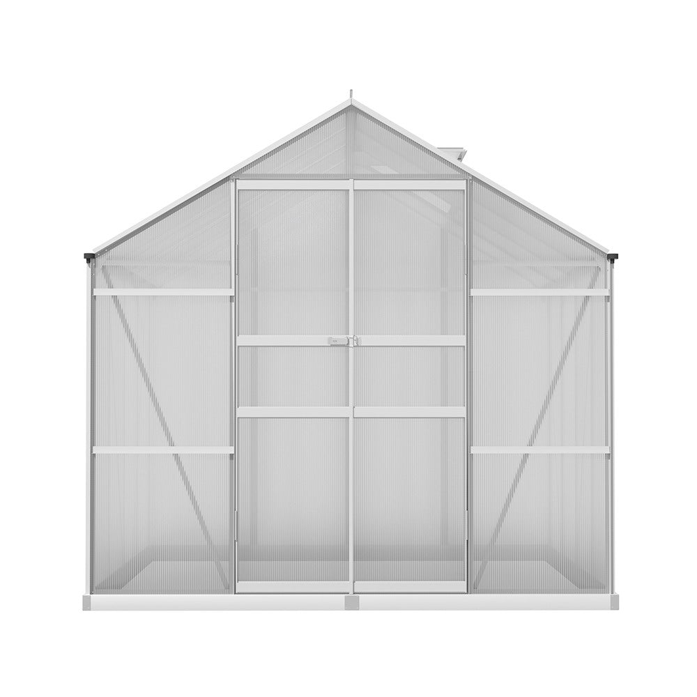 Greenfingers Aluminium Greenhouse Polycarbonate Garden Shed - 242 x 250 x 226cm