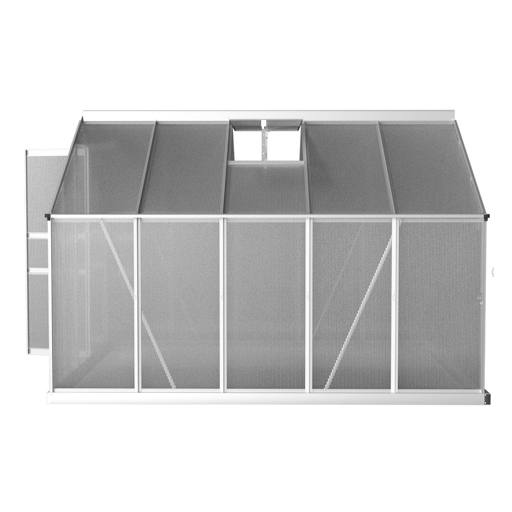 Greenfingers greenhouse aluminium polycarbonate garden shed - 302 x 250 195cm 4